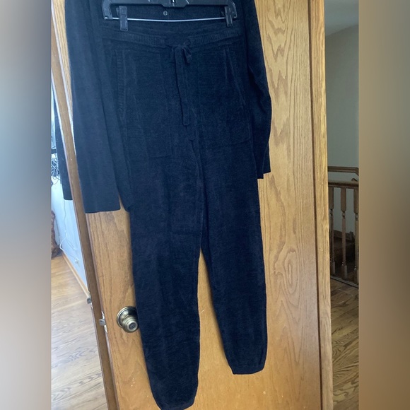 Barefoot Dreams Black Two Piece Set Hoodie 1X Small Jogger Pants Ultra Lite - Picture 2 of 14
